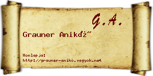 Grauner Anikó névjegykártya